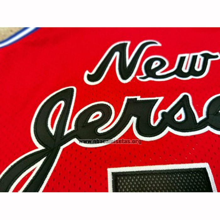 Camiseta Brooklyn Nets Jason Kidd NO 5 Hardwood Classic Throwback Rojo